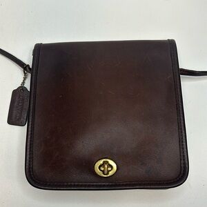 Vintage COACH Compact Pouch No. 9620 Crossbody Bag- Womens- Brown